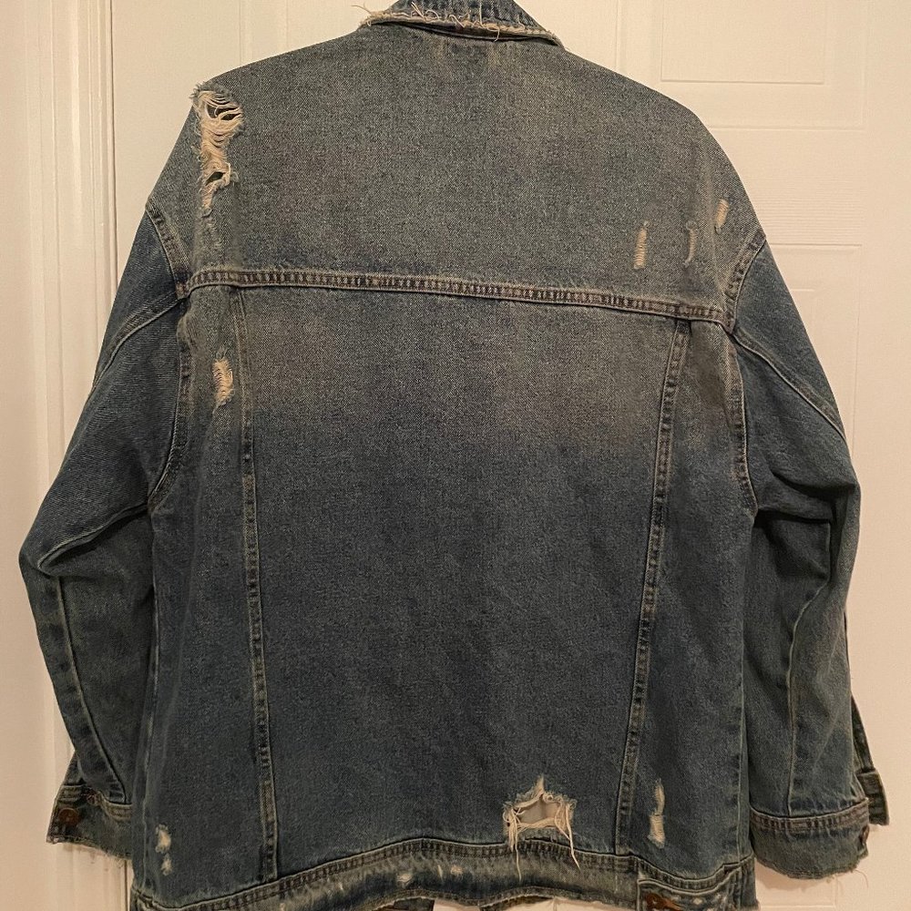 Stressed Zara oversized jean jacket